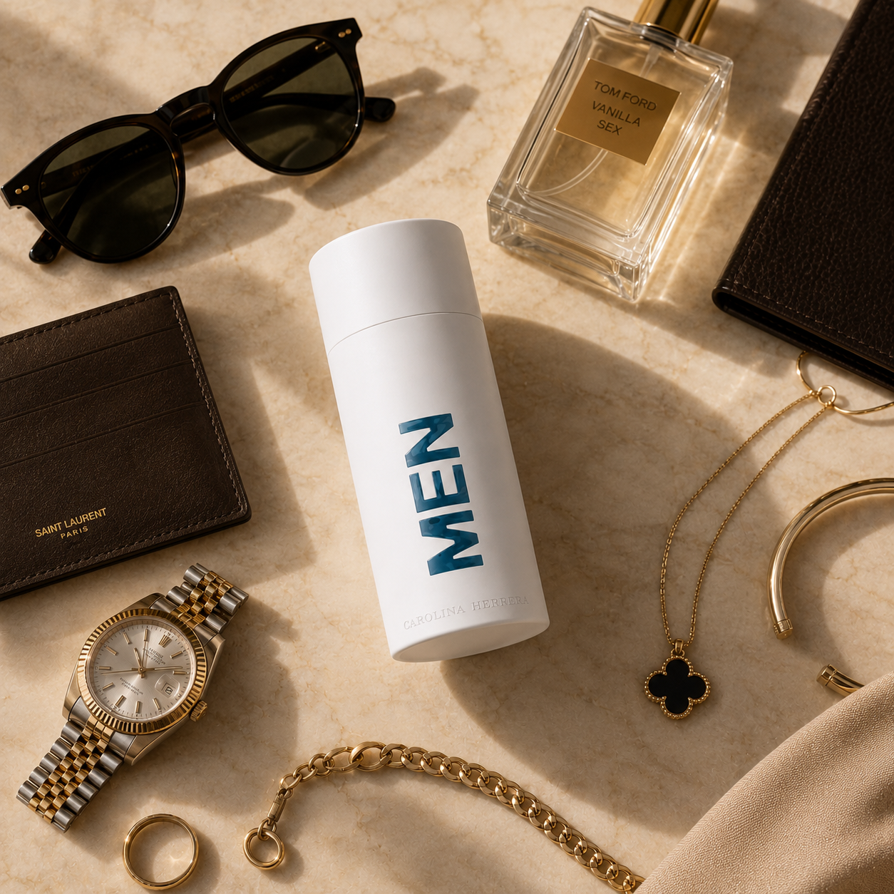 212 Men Aqua perfume bottle emerging from luxury gift box with tissue paper and premium packaging presentation