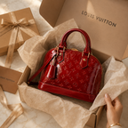 Luxury Patent Leather Women’s Handbag – Elegant Red Tote