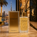 Cinema perfume displayed in elegant Dubai luxury lifestyle environment