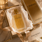 Premium Cinema perfume unboxing with tissue paper and luxury ribbon styling