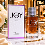 Dior Joy Eau De Parfum Intense displayed in elegant Dubai-inspired luxury lifestyle environment