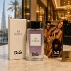 Premium Eau de Parfum displayed in an elegant Dubai-inspired luxury boutique environment with sophisticated lighting.