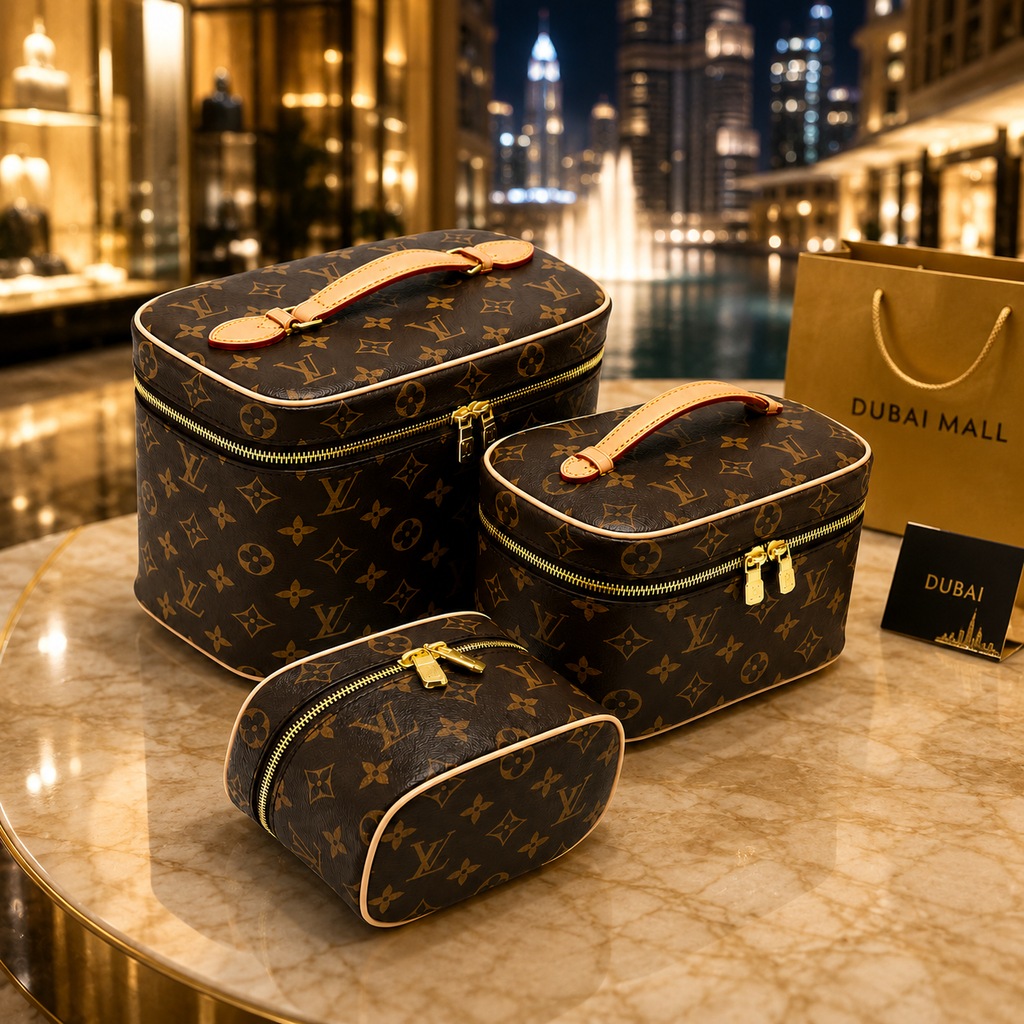 High-end women’s travel makeup organizer set for UAE fashion style
