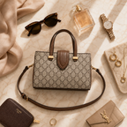 Designer-inspired monogram tote purse with premium stitching and sophisticated luxury finish
