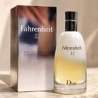 Close-up view of Fahrenheit 32 men's perfume highlighting premium bottle finish and luxury craftsmanship