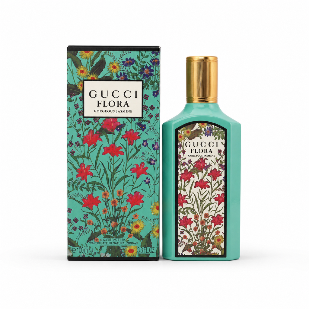 Flora Gorgeous Jasmine Eau de Parfum 100ml luxury floral women's perfume with elegant bottle and packaging
