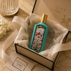 Flora Gorgeous Jasmine perfume presented in premium gift box with luxury ribbon and tissue paper