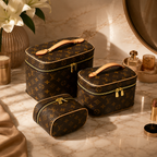 Women’s luxury toiletry and cosmetic organizer travel bag set