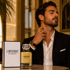 Elegant luxury fragrance featured in a premium fashion lifestyle setting designed for sophisticated women.