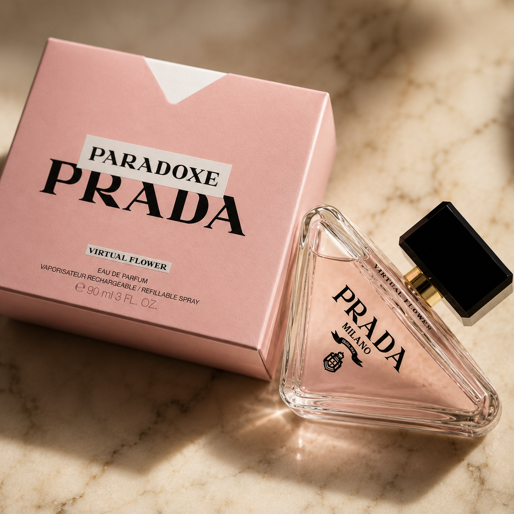 Close-up view of luxury floral perfume bottle showcasing premium glass craftsmanship, elegant design, and luxury finishing.
