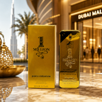 Premium men’s Eau De Toilette fragrance in luxury gold packaging